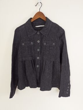 Part Two 100% Linen Button Front Jacket Size 34 Euro